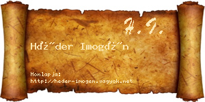 Héder Imogén névjegykártya